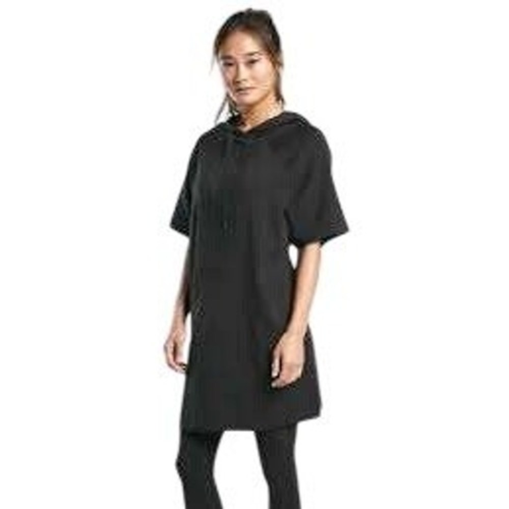 Athleta Cabana Tunic Hoodie Sweatshirt S Washed Black Short Sleeve Activewear